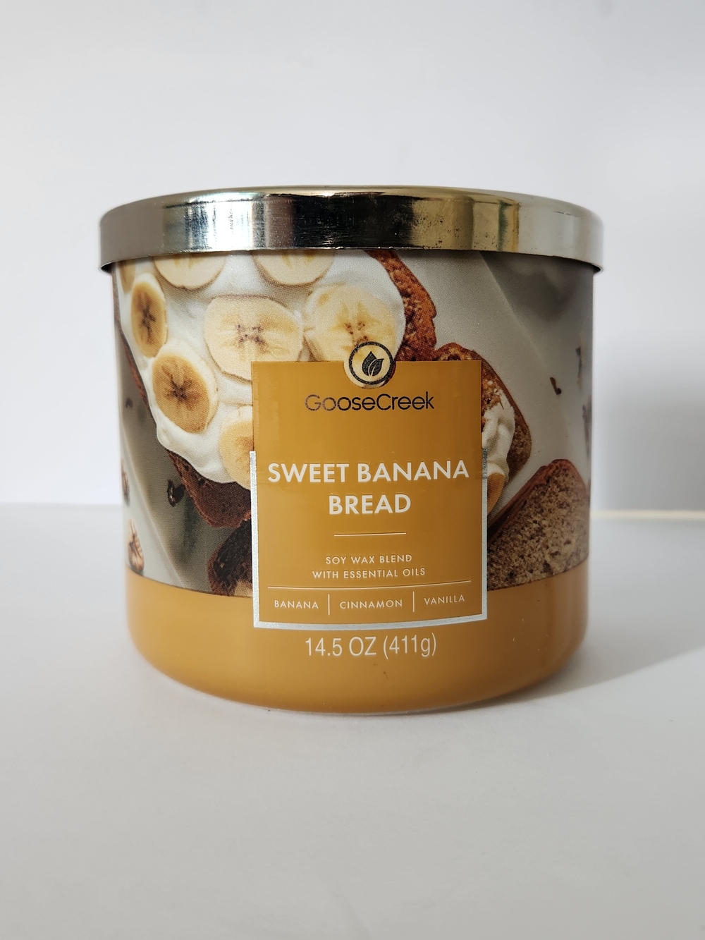 Goose Creek Sweet Banana Bread Scented 3 Wick Candle